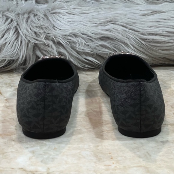 Michael Kors Black & Sliver Logo Ballet Flats - Women - Picture 9 of 12